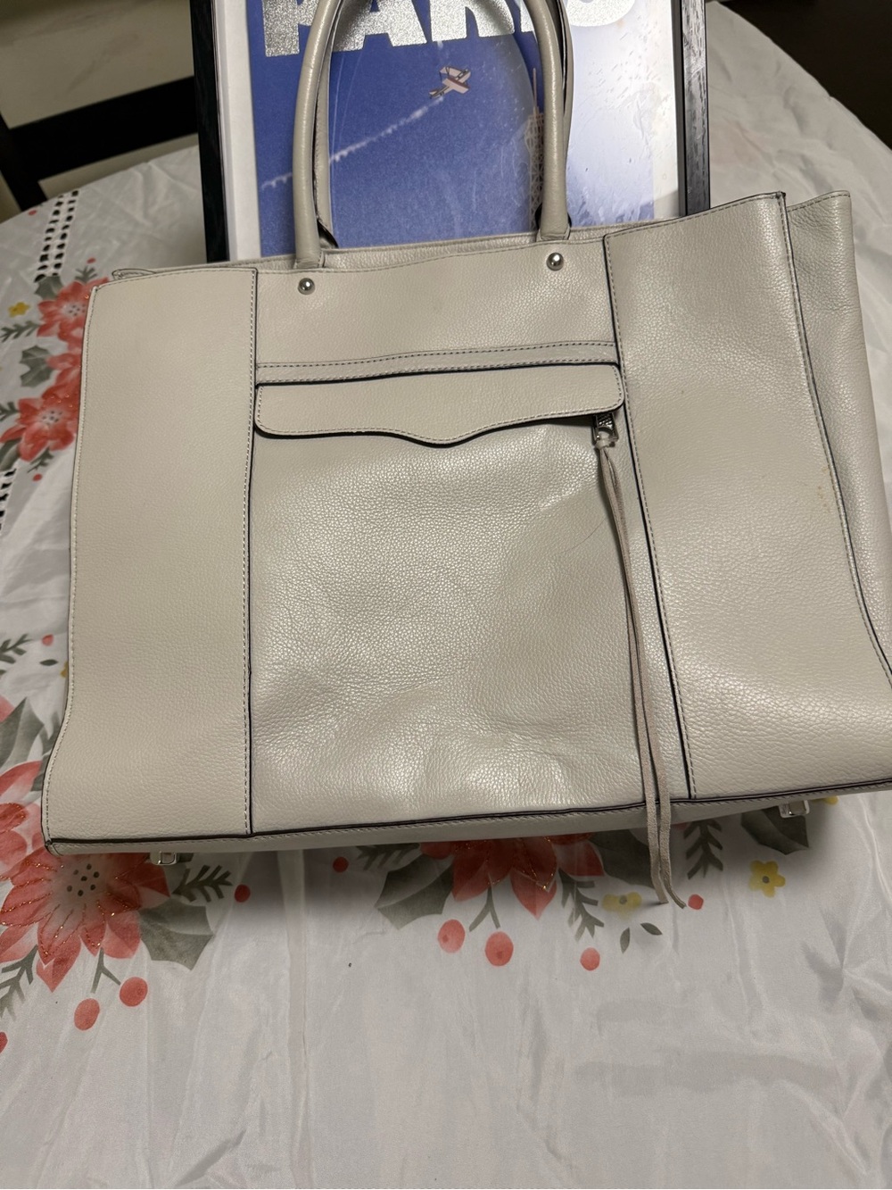 Rebecca minkoff Women's Leather Tote Bag in Light Beige - Classic Everyday Carry
